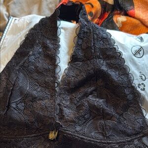 Chic Black Lace Halter Top